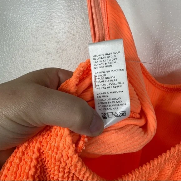 Good American Neon‎ Orange One Piece Swimsuit Size 5/6